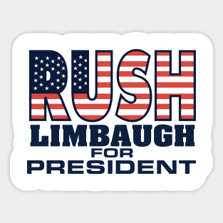 90s Vintage Rush Limbaugh For President Sticker